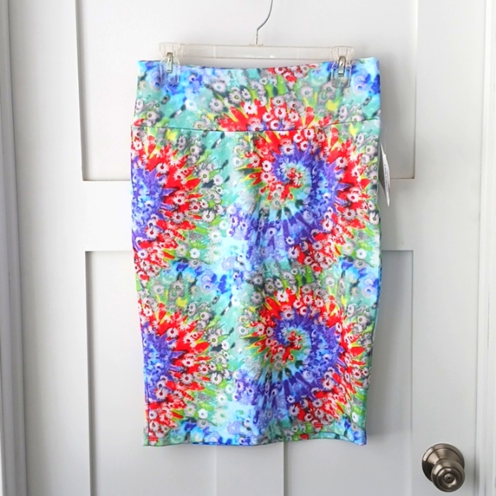 Lularoe Cassie skirt tie dye multicolored NWT size medium